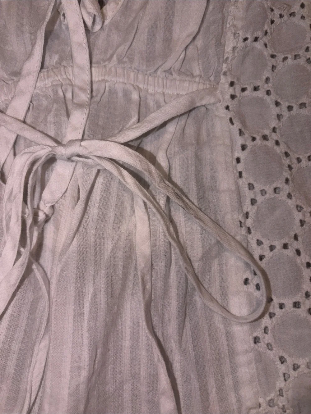Banana Republic White Eyelet Lace Tie-Front Blouse